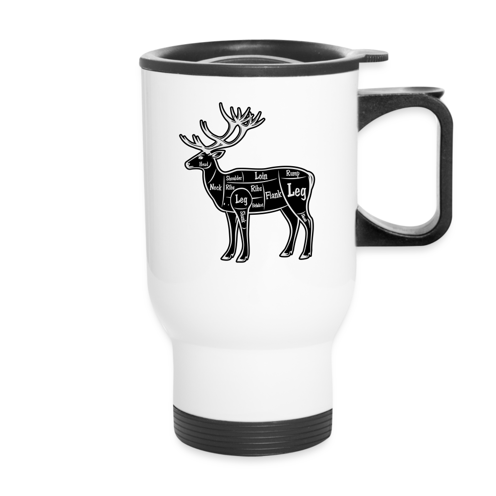 Travel Mug 14oz, Hunting Club Elk Cuts - white
