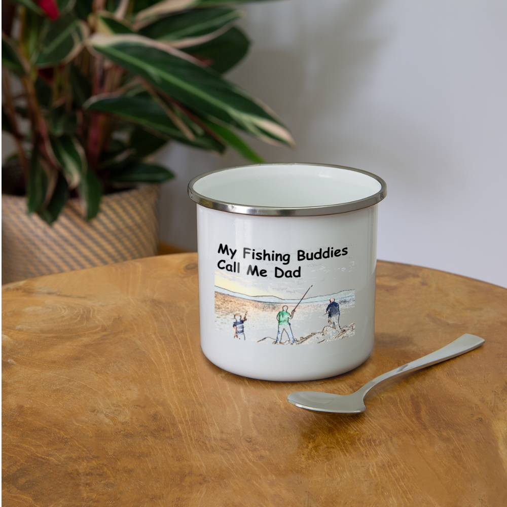 Camper Mug 12oz, My Fishing Buddies Call Me Dad - white