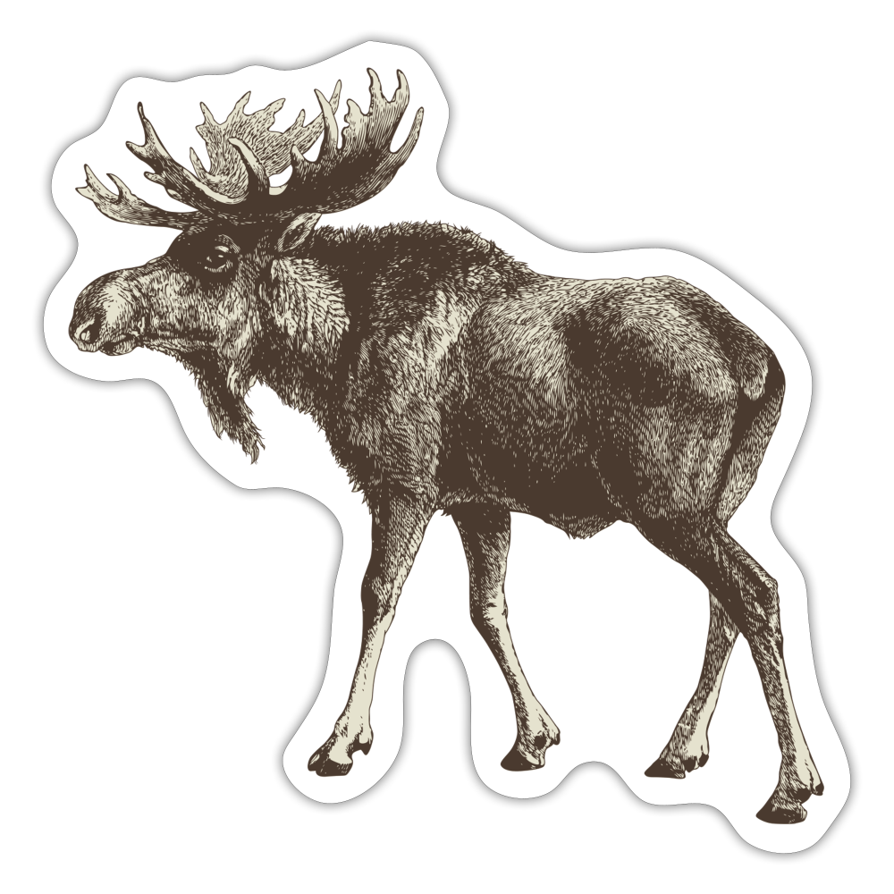 Sticker, Moose - white matte