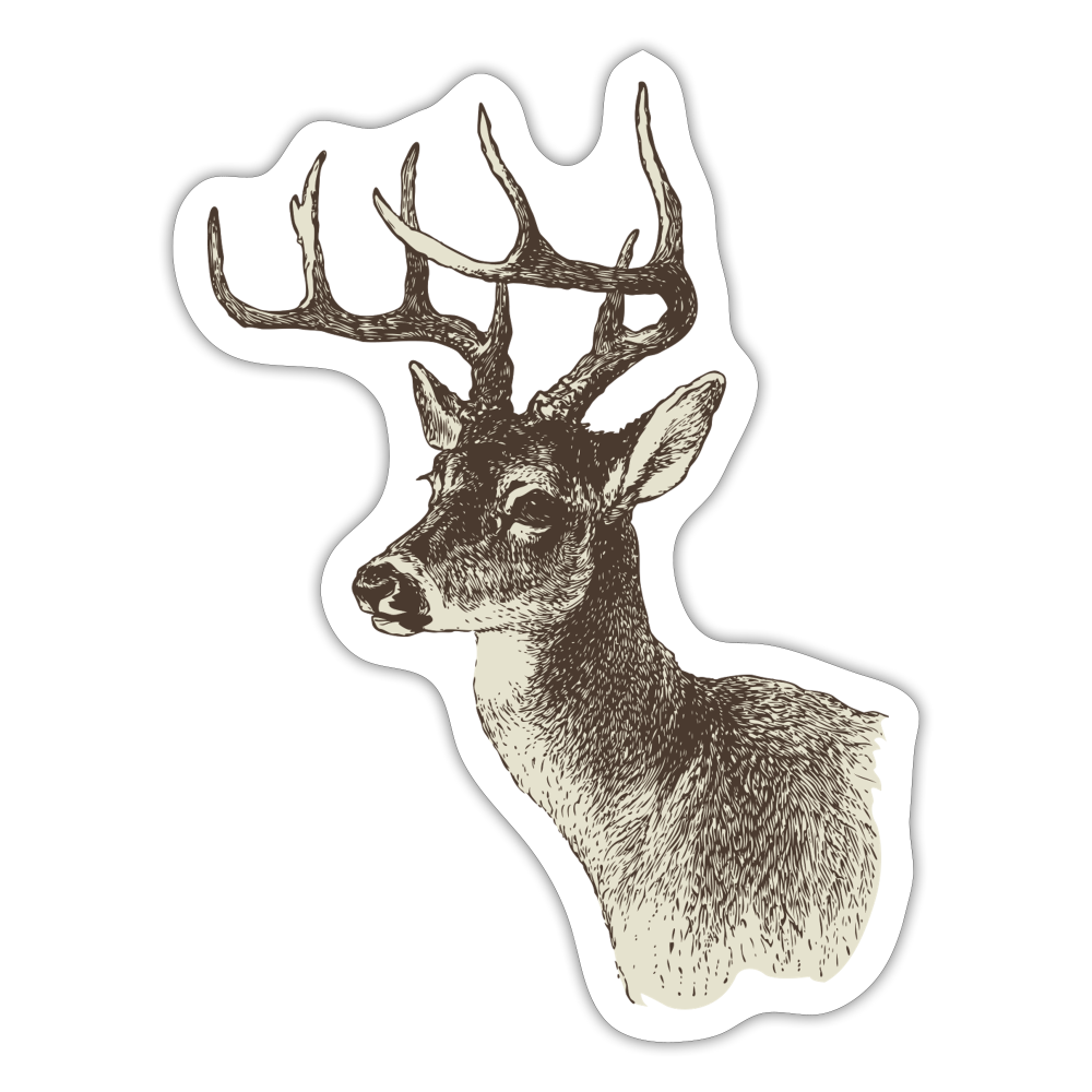 Sticker, Deer - white matte