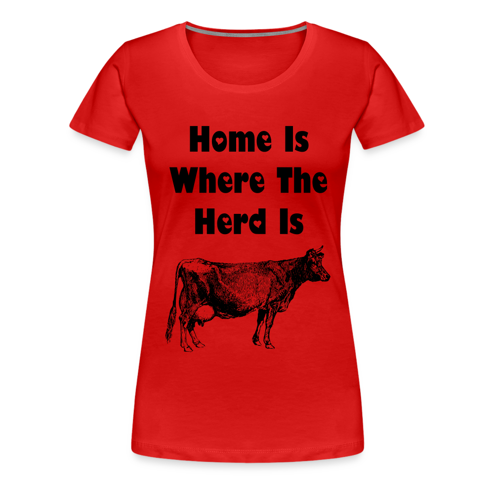 Women’s Shirt, Home Is Where The Herd Is - red