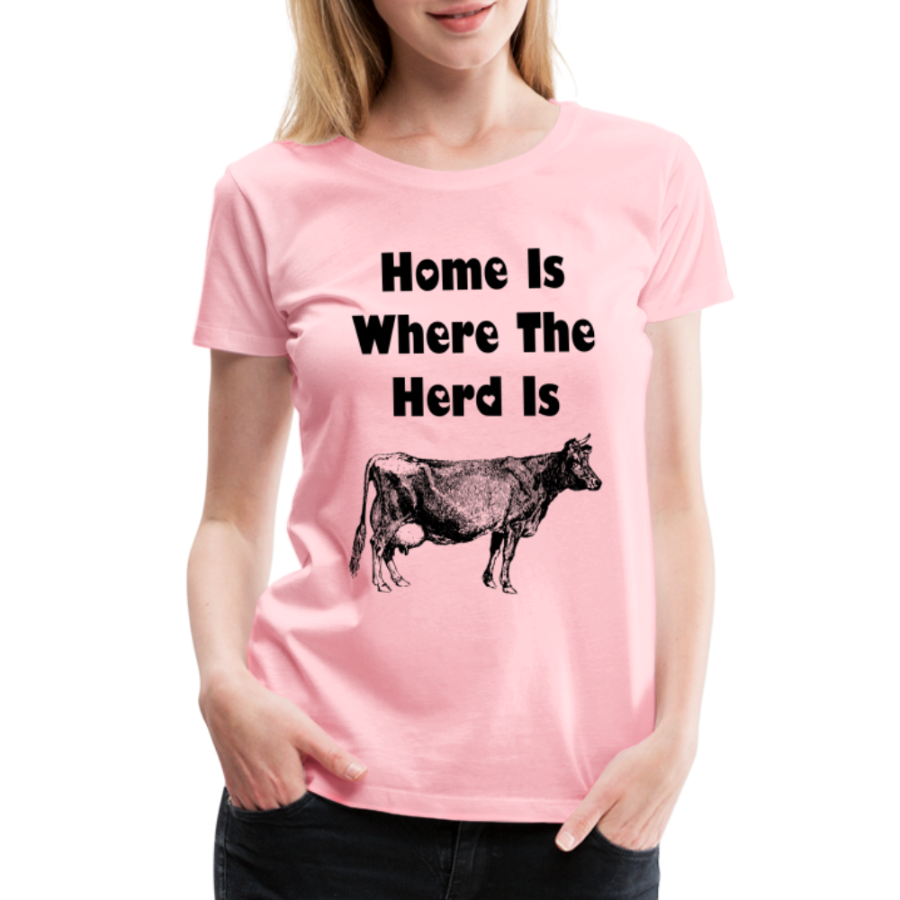 Women’s Shirt, Home Is Where The Herd Is - pink