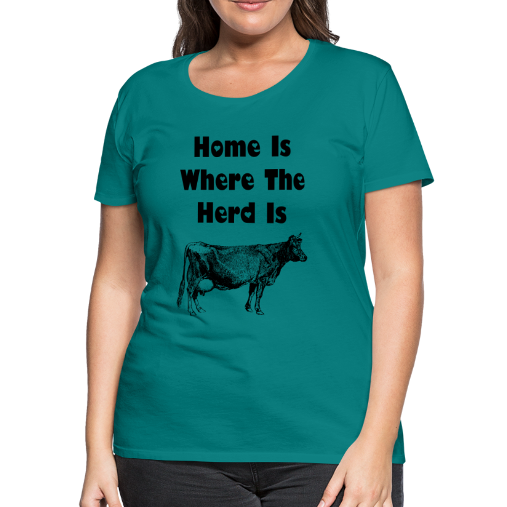 Women’s Shirt, Home Is Where The Herd Is - teal