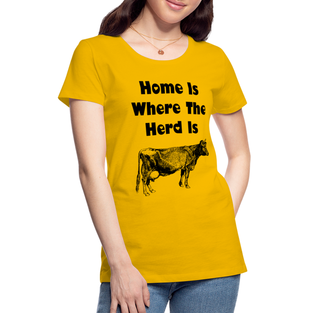 Women’s Shirt, Home Is Where The Herd Is - sun yellow