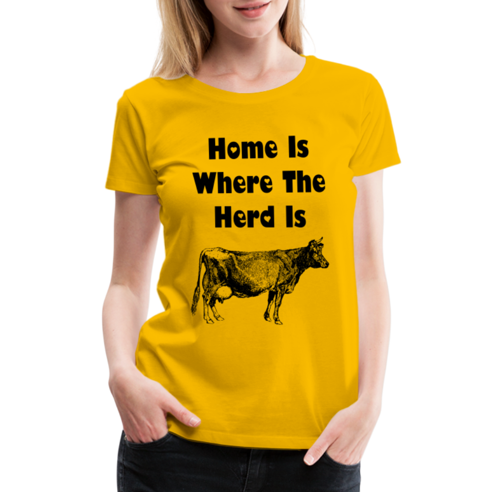 Women’s Shirt, Home Is Where The Herd Is - sun yellow