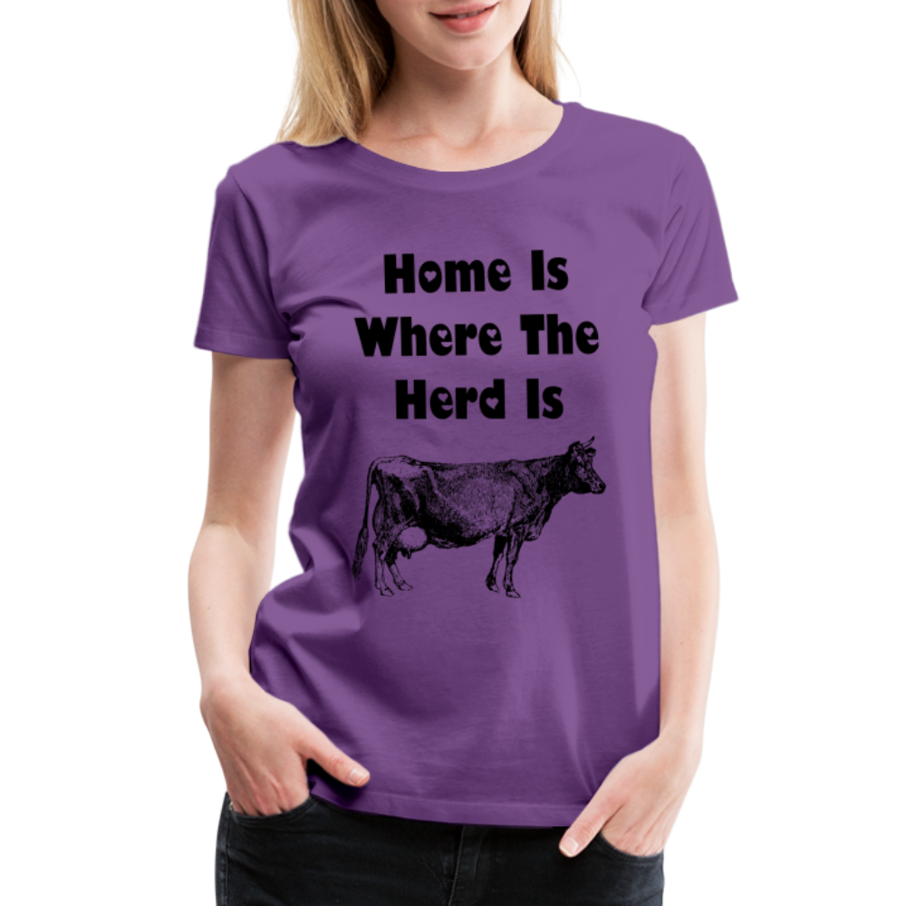 Women’s Shirt, Home Is Where The Herd Is - purple
