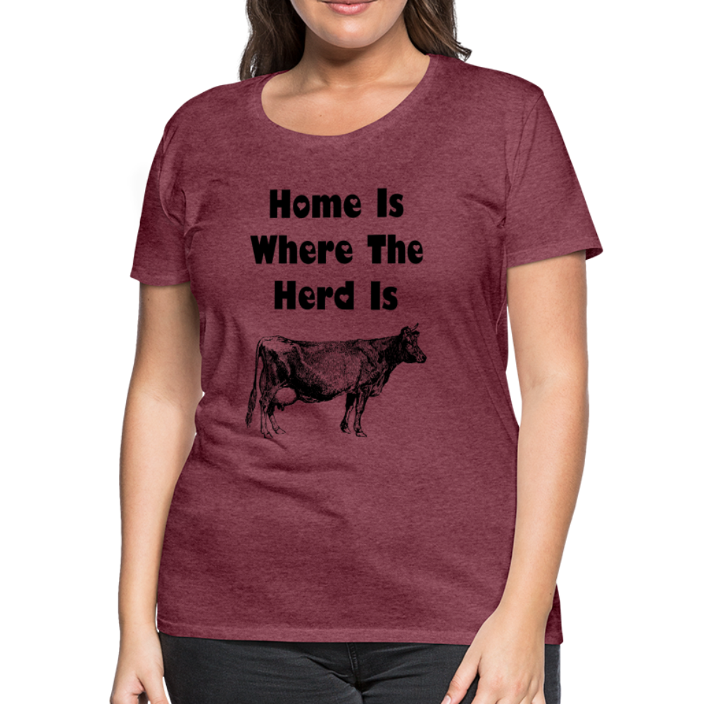Women’s Shirt, Home Is Where The Herd Is - heather burgundy