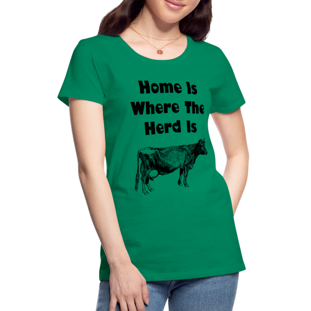 Women’s Shirt, Home Is Where The Herd Is - kelly green