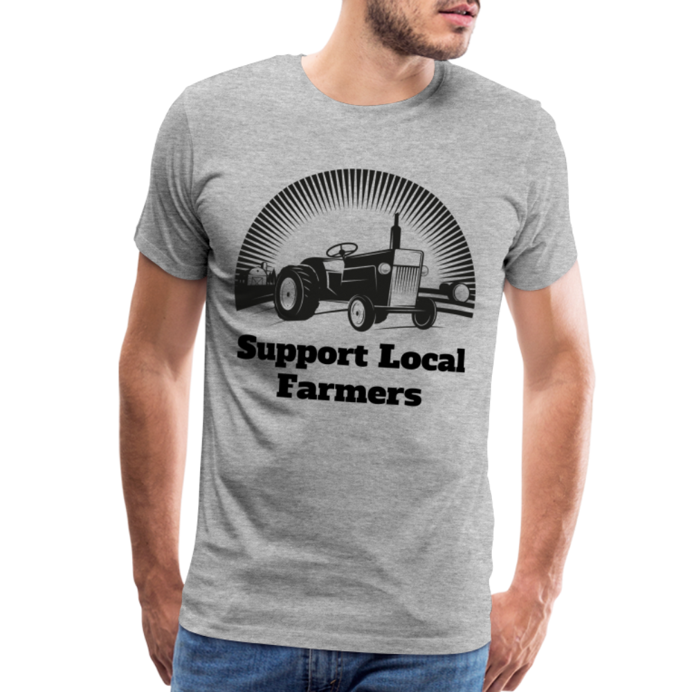 Men's Support Local Farmers Premium T-Shirt - heather gray