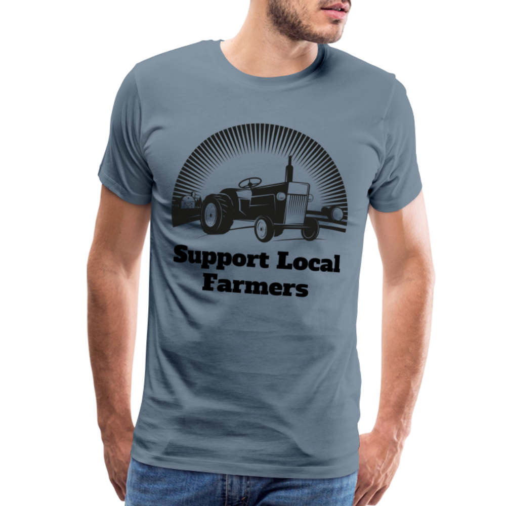 Men's Support Local Farmers Premium T-Shirt - steel blue