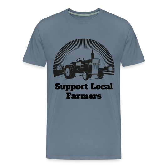 Men's Support Local Farmers Premium T-Shirt - steel blue