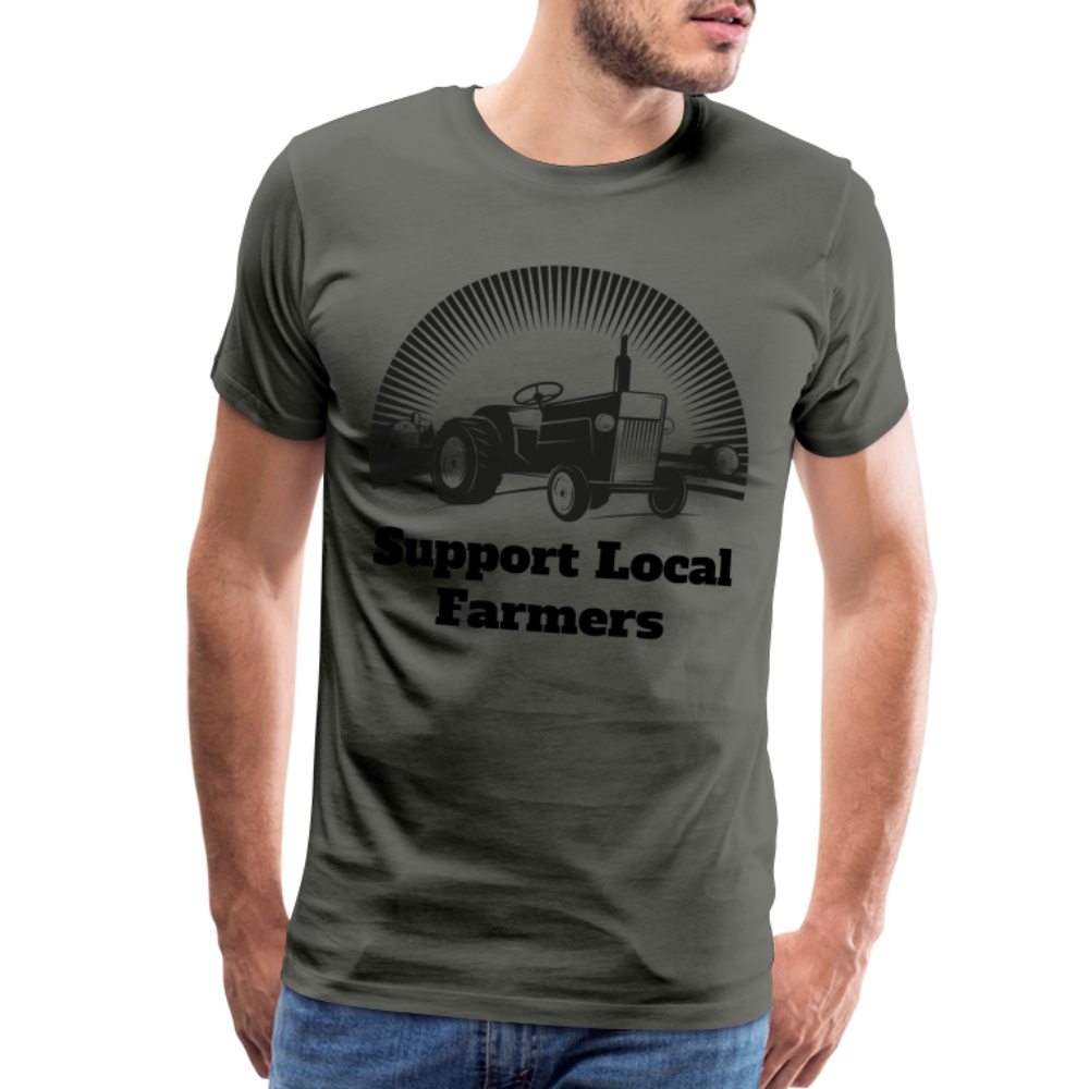Men's Support Local Farmers Premium T-Shirt - asphalt gray