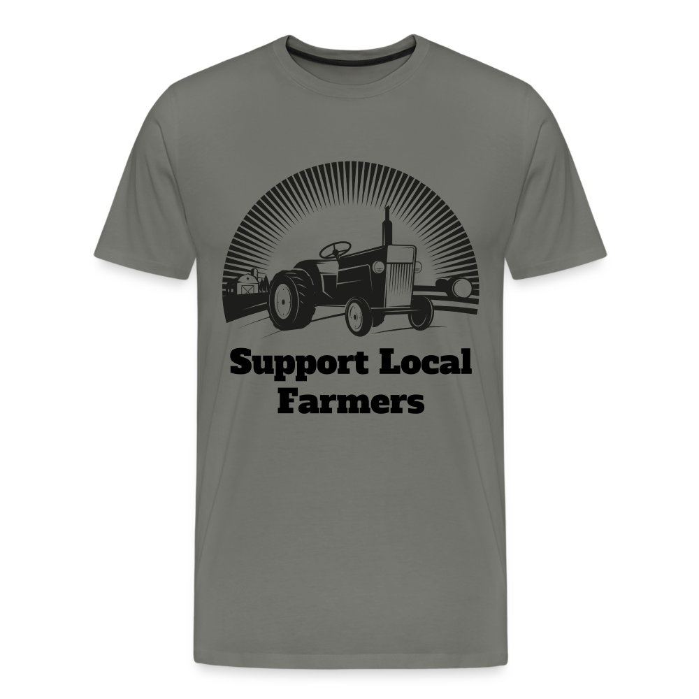 Men's Support Local Farmers Premium T-Shirt - asphalt gray