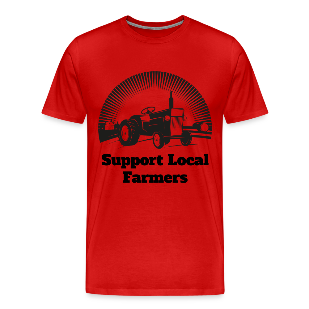 Men's Support Local Farmers Premium T-Shirt - red