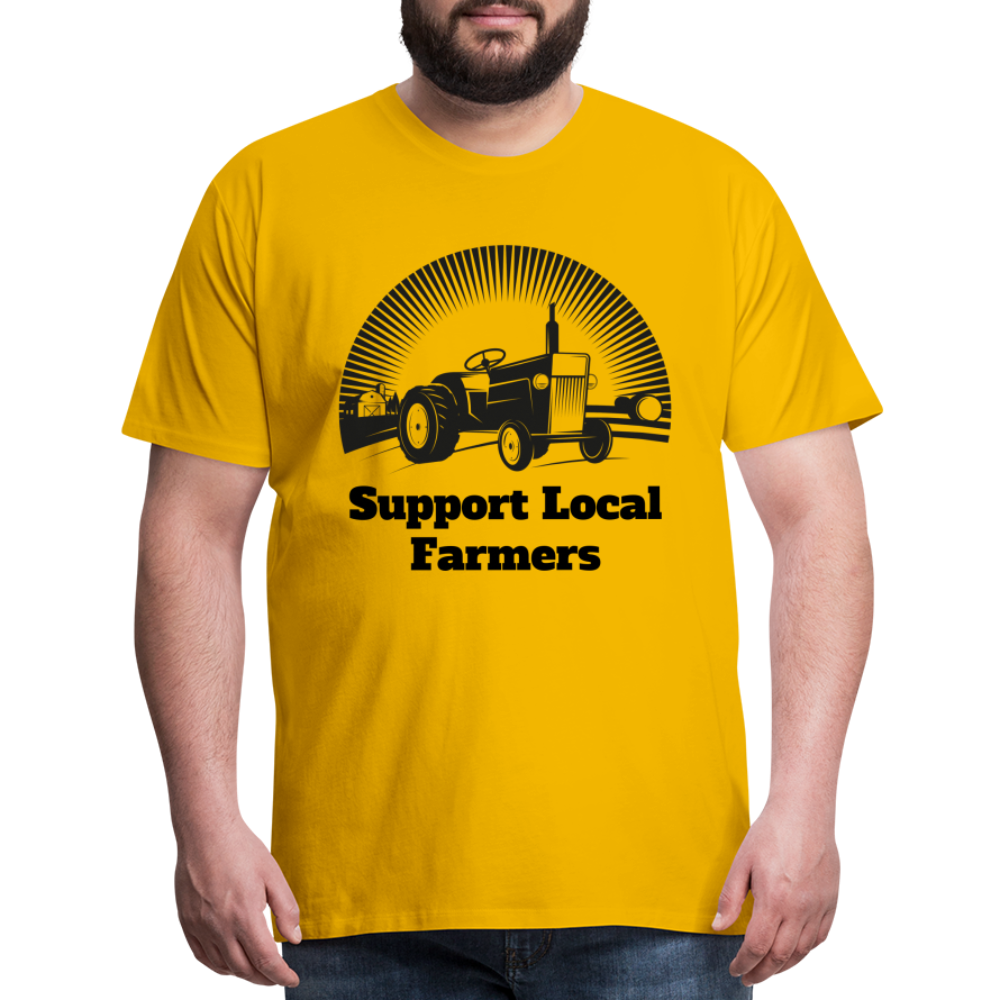 Men's Support Local Farmers Premium T-Shirt - sun yellow