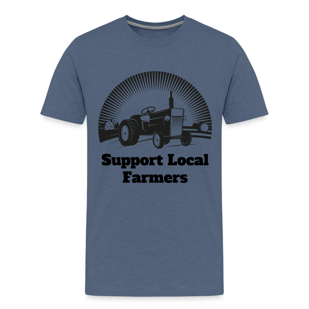 Men's Support Local Farmers Premium T-Shirt - heather blue