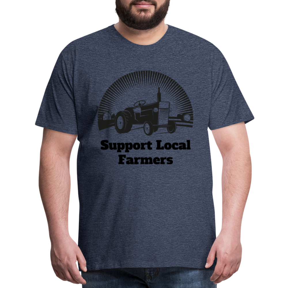 Men's Support Local Farmers Premium T-Shirt - heather blue