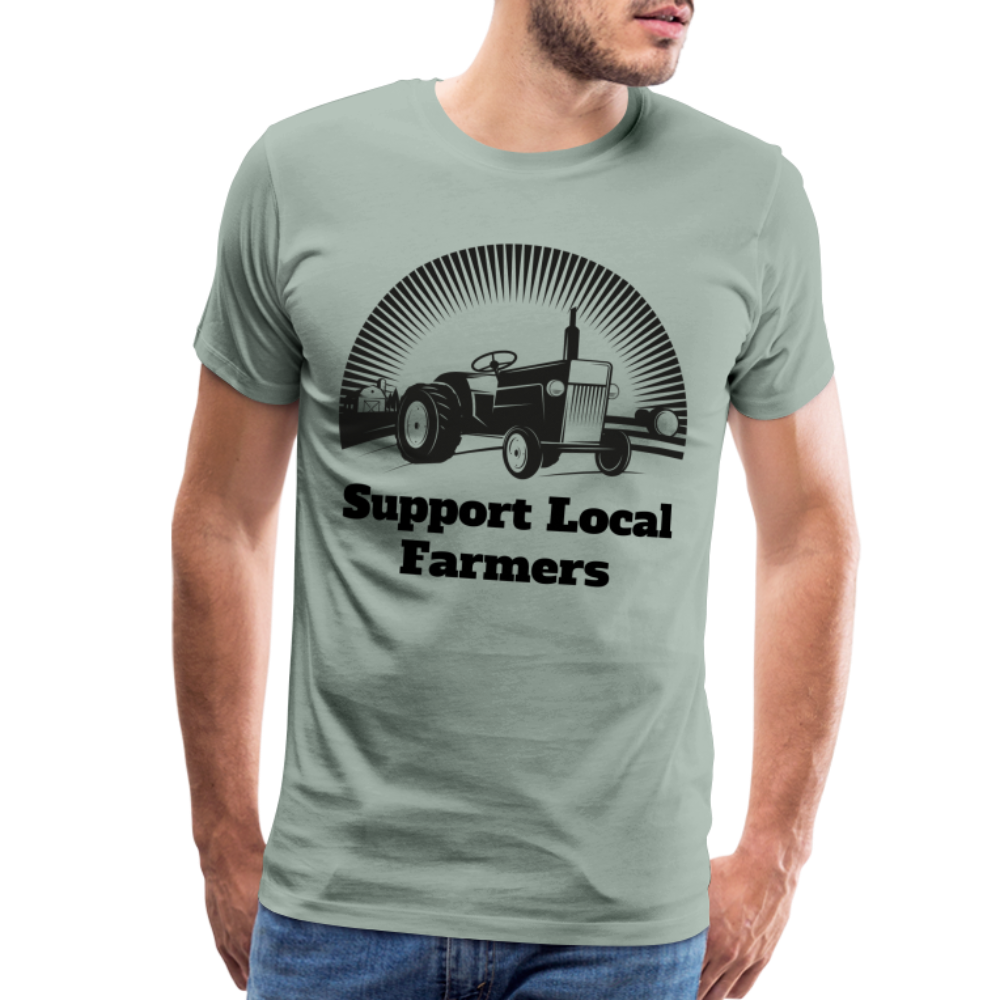 Men's Support Local Farmers Premium T-Shirt - steel green