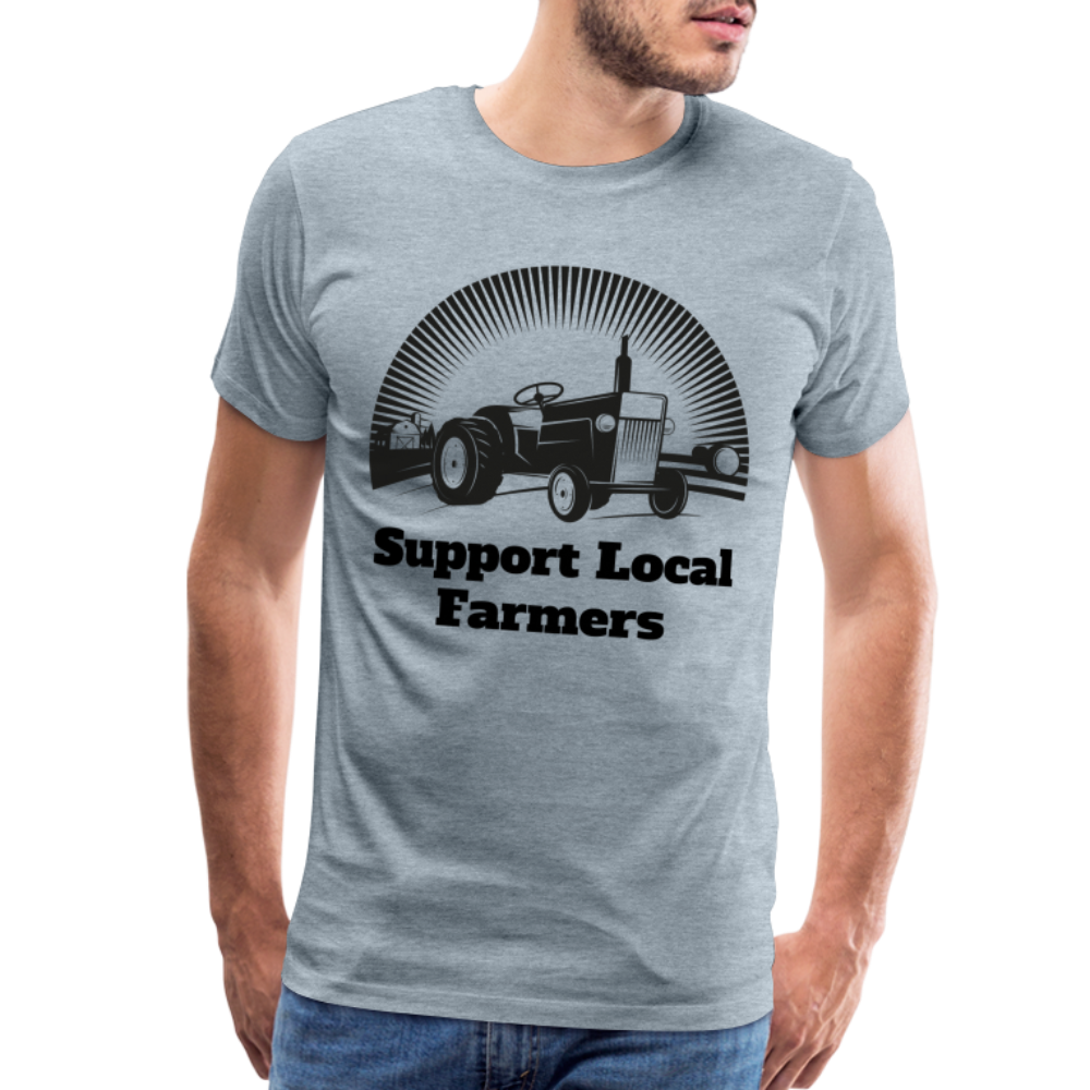 Men's Support Local Farmers Premium T-Shirt - heather ice blue