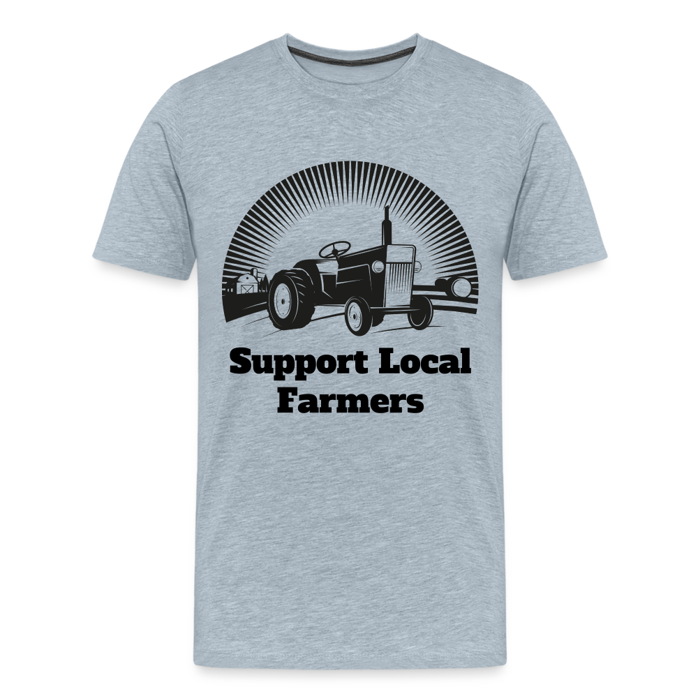 Men's Support Local Farmers Premium T-Shirt - heather ice blue