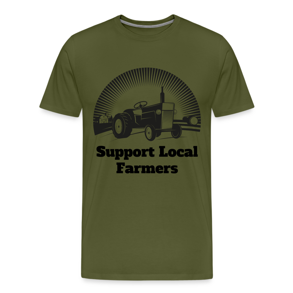 Men's Support Local Farmers Premium T-Shirt - olive green