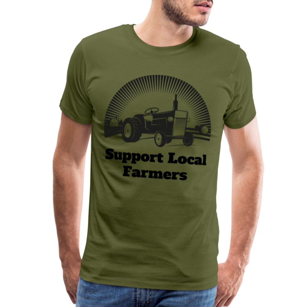 Men's Support Local Farmers Premium T-Shirt - olive green