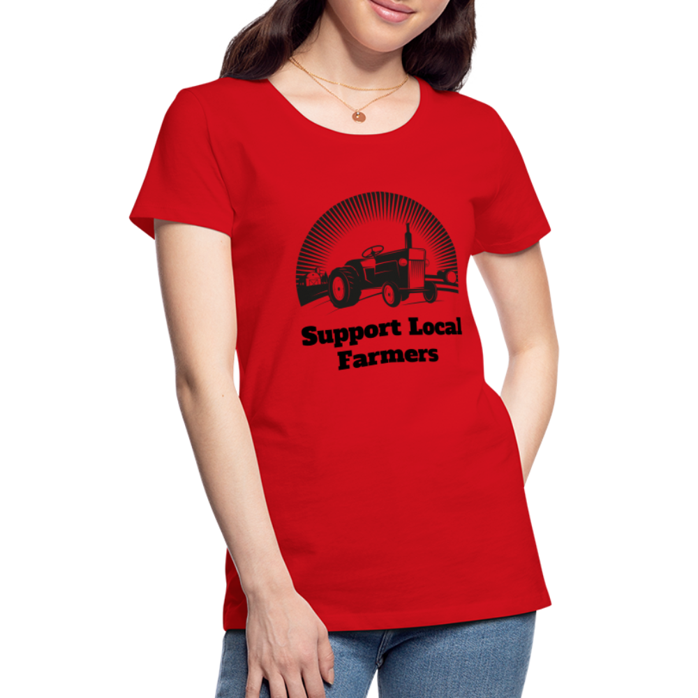 Support Local Farmers Women's Premium T-Shirt - red