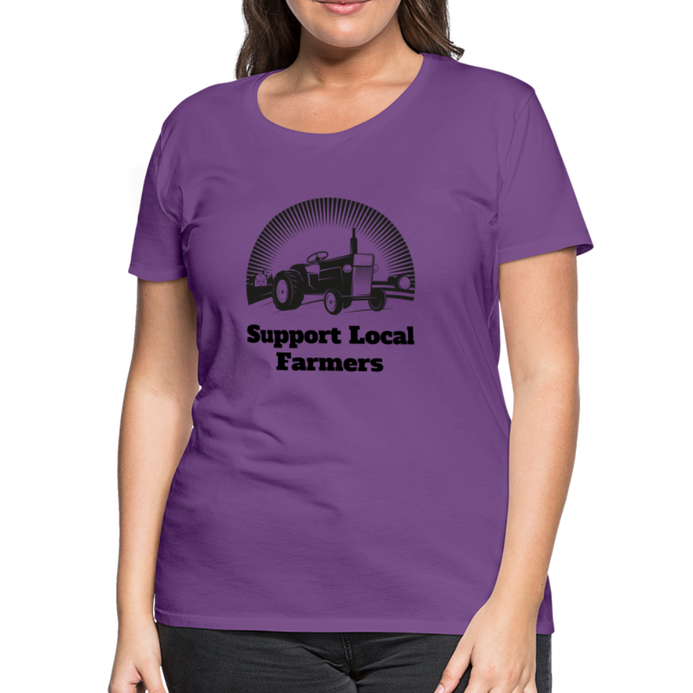 Support Local Farmers Women's Premium T-Shirt - purple