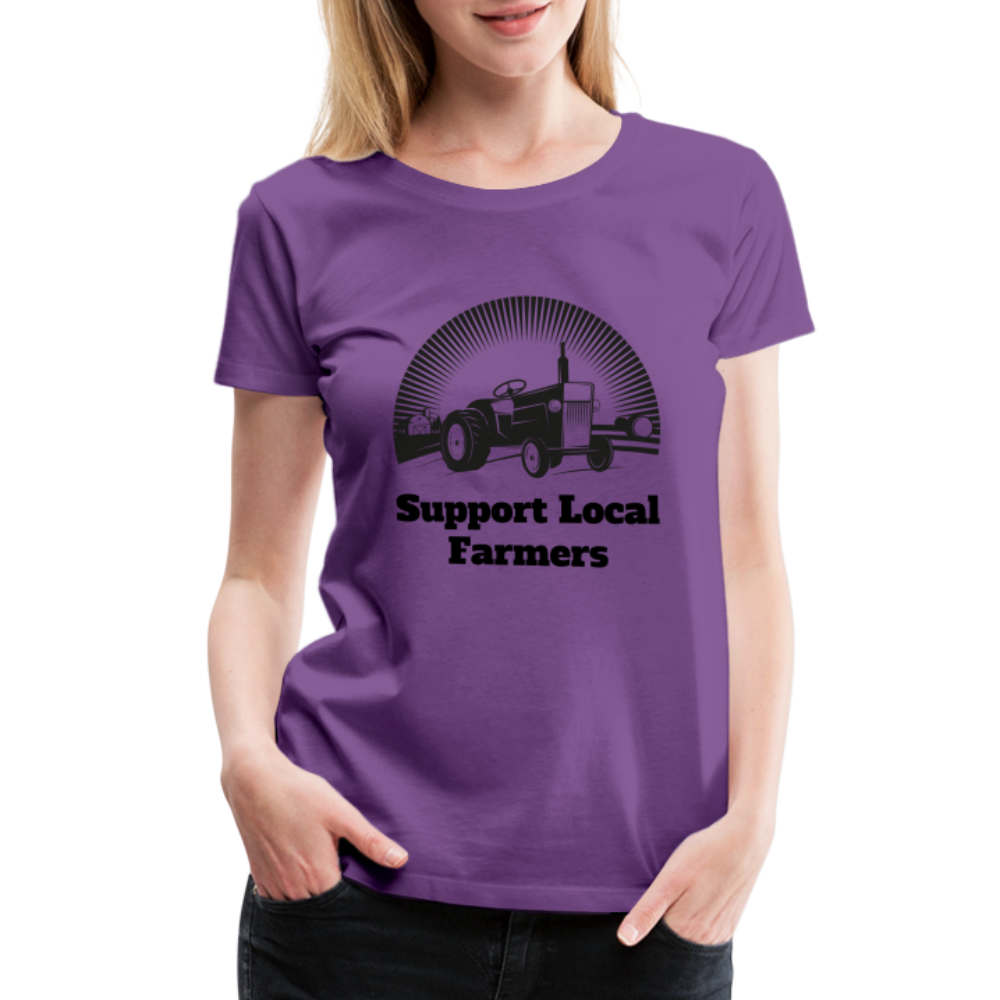 Support Local Farmers Women's Premium T-Shirt - purple