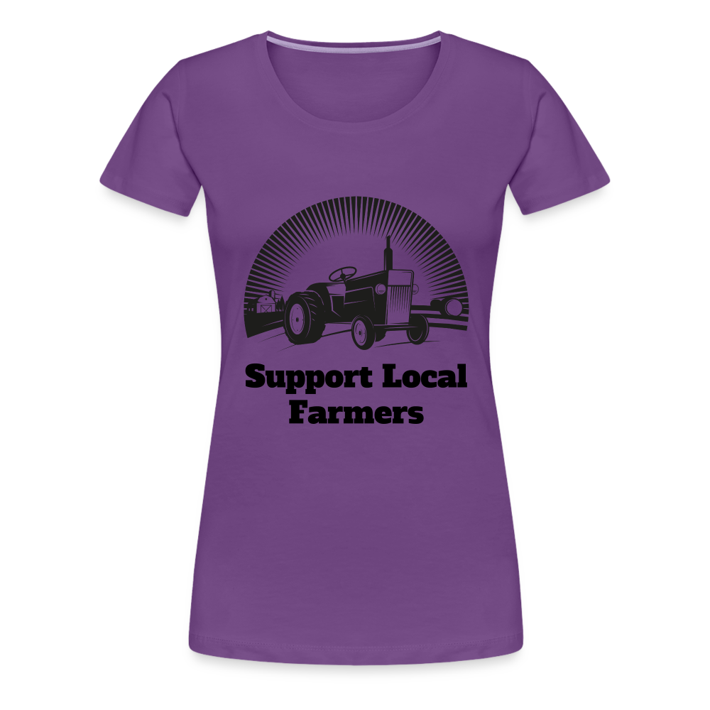 Support Local Farmers Women's Premium T-Shirt - purple