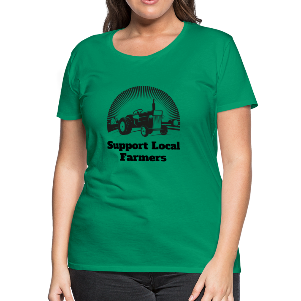 Support Local Farmers Women's Premium T-Shirt - kelly green