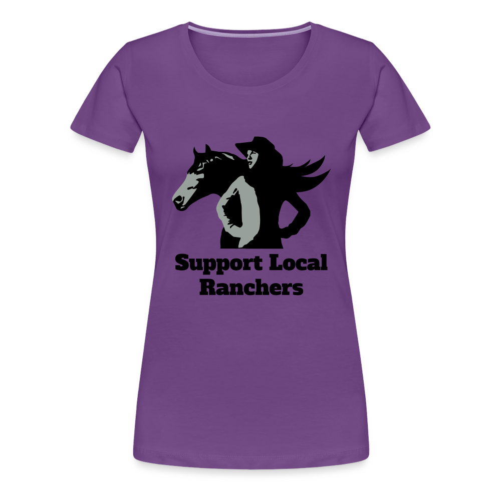 Support Local Ranchers Women’s Premium T-Shirt - purple