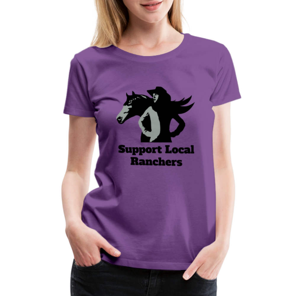 Support Local Ranchers Women’s Premium T-Shirt - purple