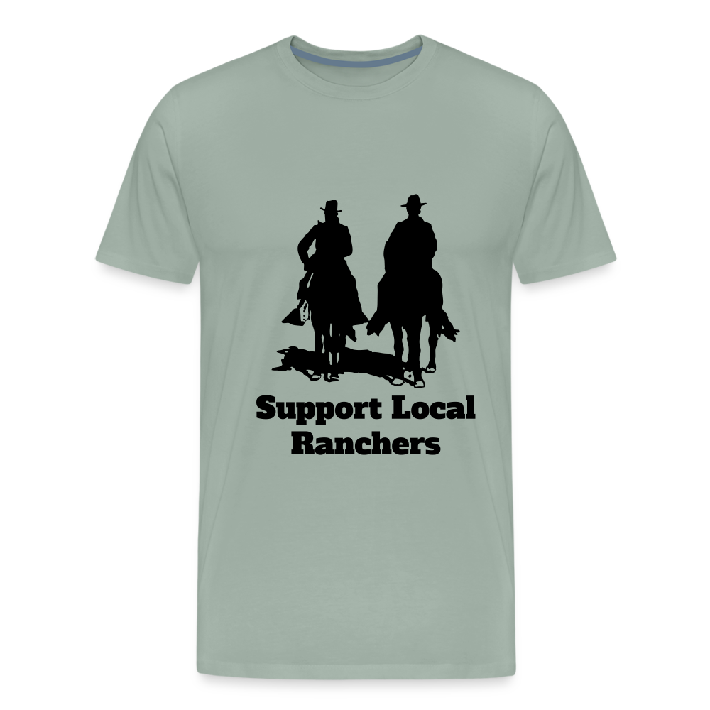Men's Support Local Ranchers Premium T-Shirt - steel green