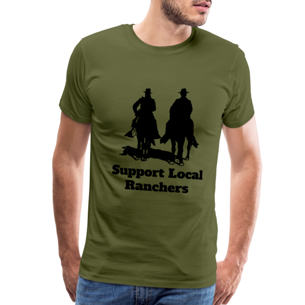 Men's Support Local Ranchers Premium T-Shirt - olive green