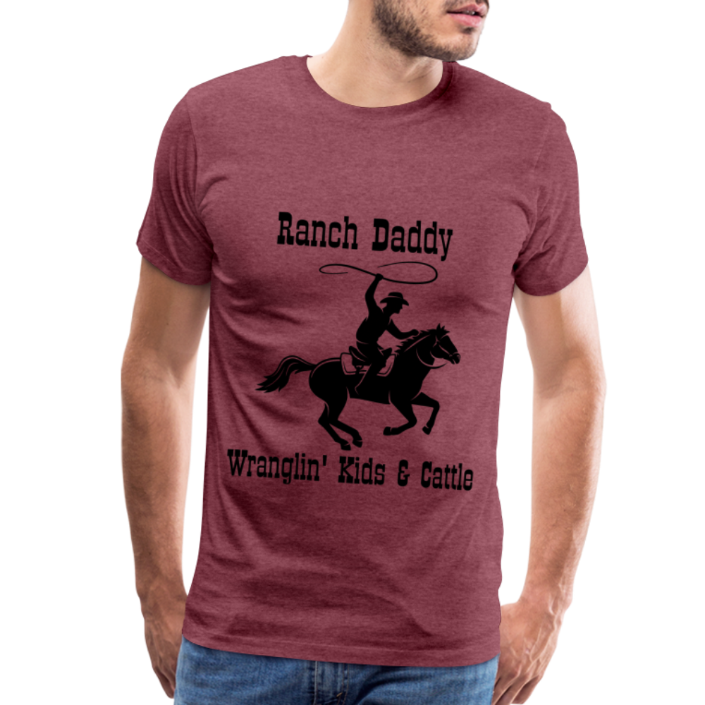 Men's Wranglin' Kids & Cattle - heather burgundy