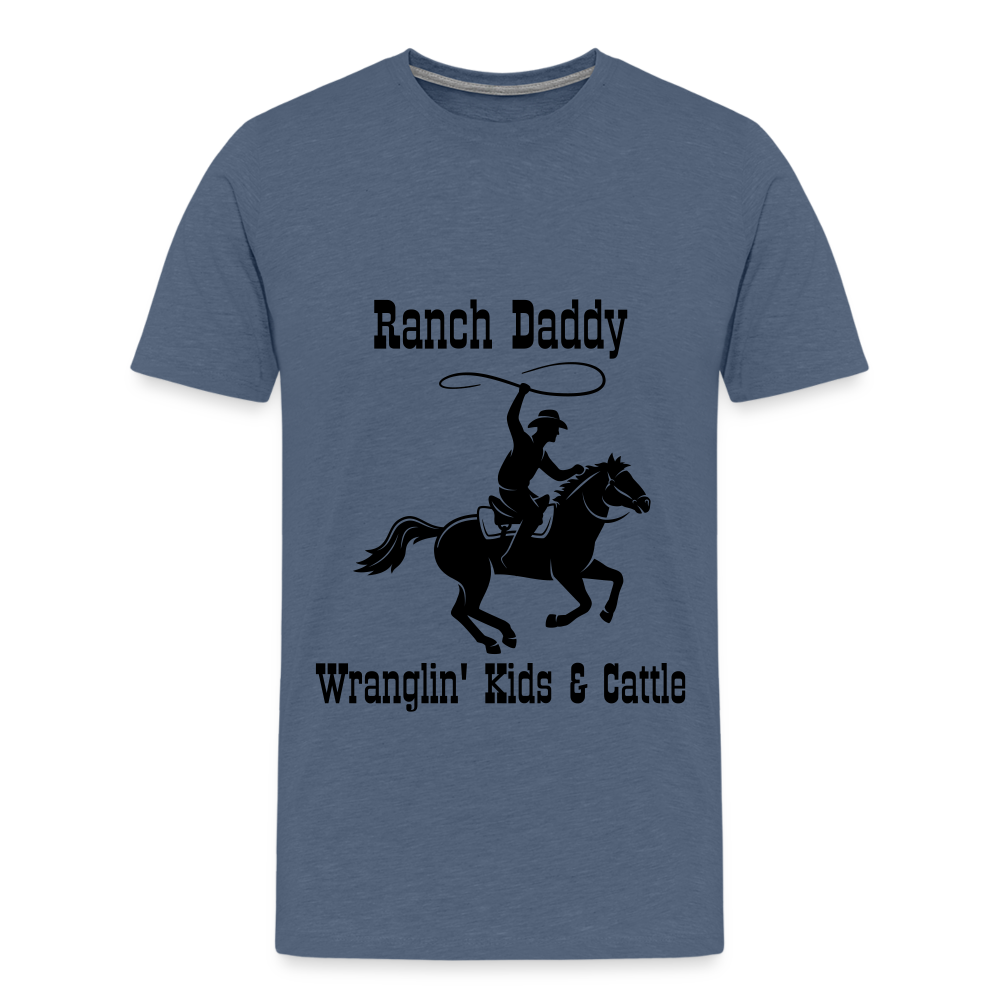 Men's Wranglin' Kids & Cattle - heather blue