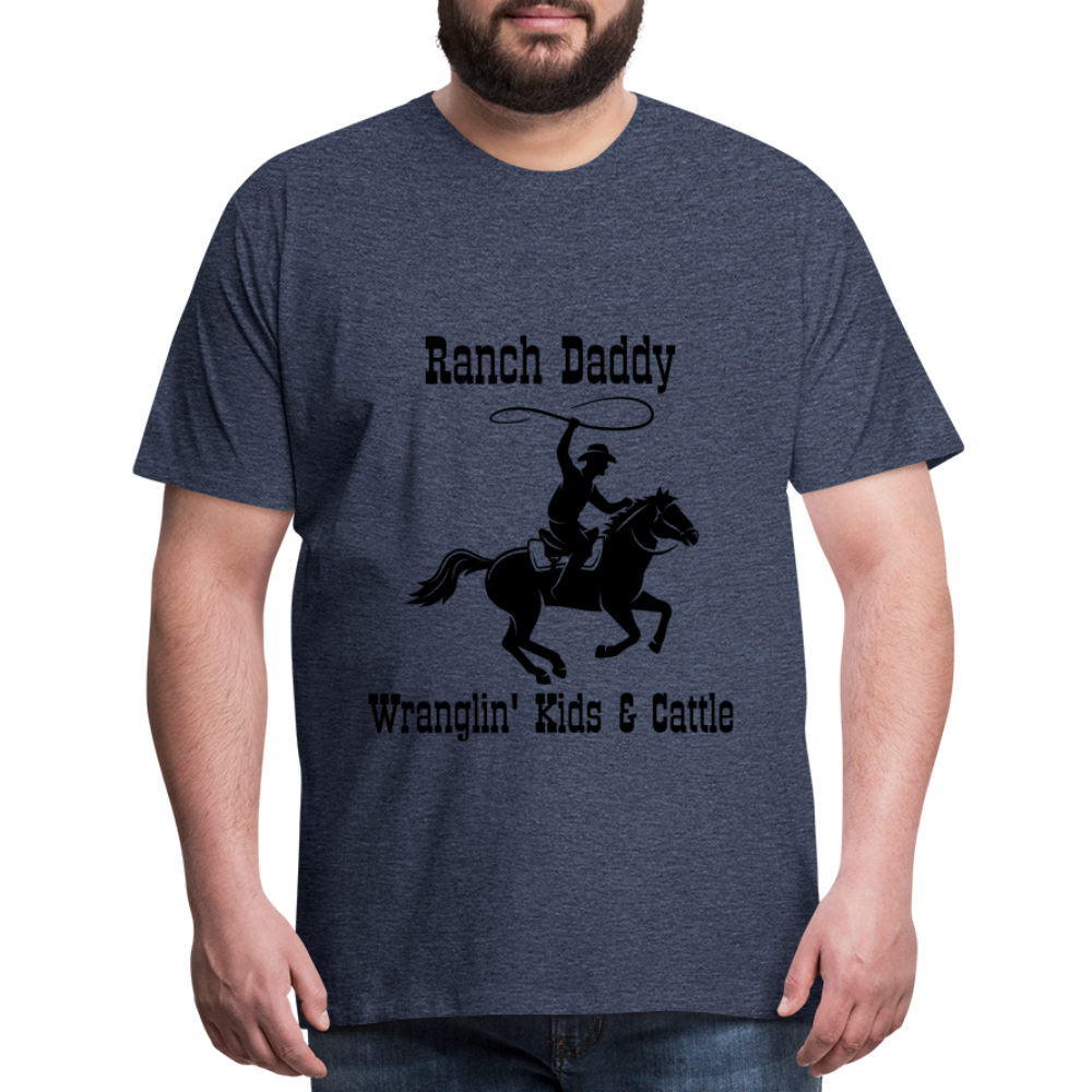 Men's Wranglin' Kids & Cattle - heather blue