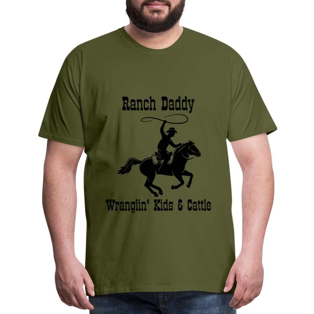 Men's Wranglin' Kids & Cattle - olive green