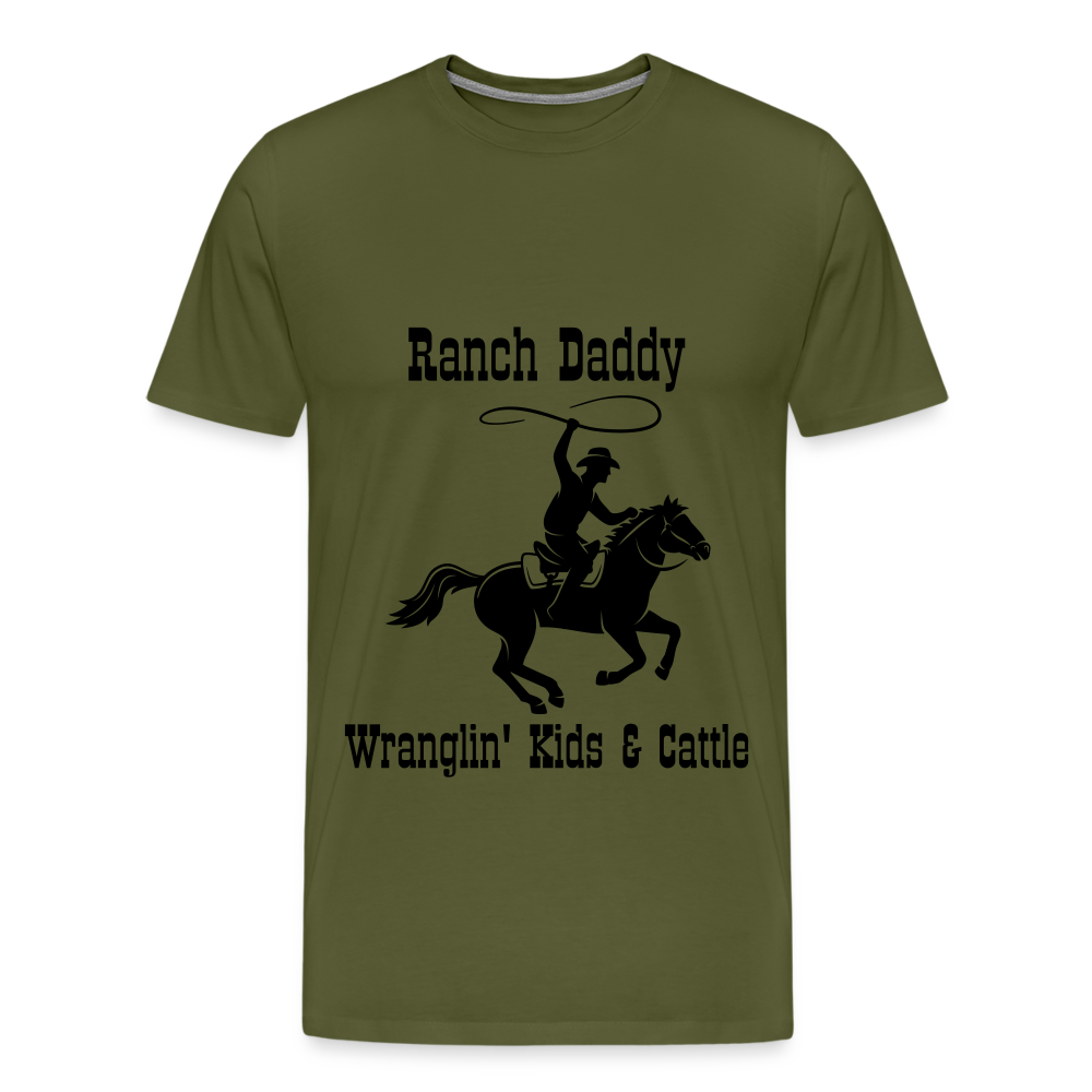 Men's Wranglin' Kids & Cattle - olive green