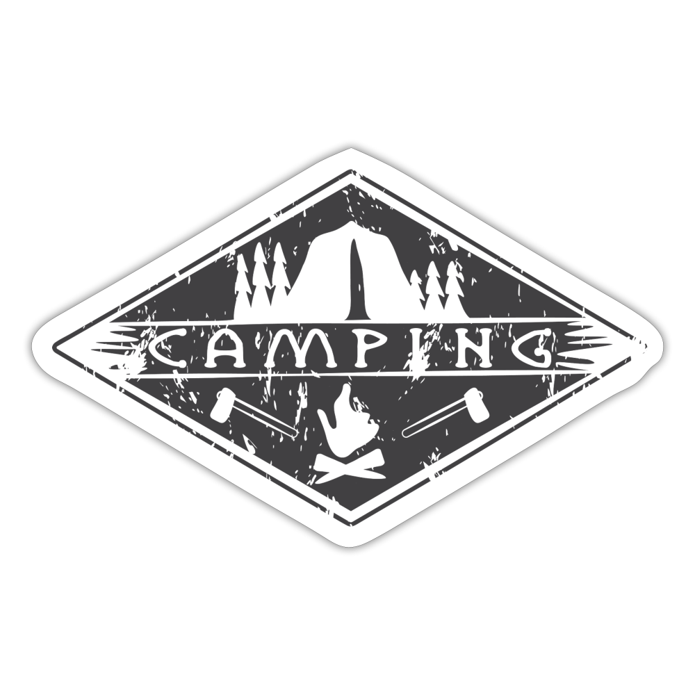 Sticker, Camping - white matte