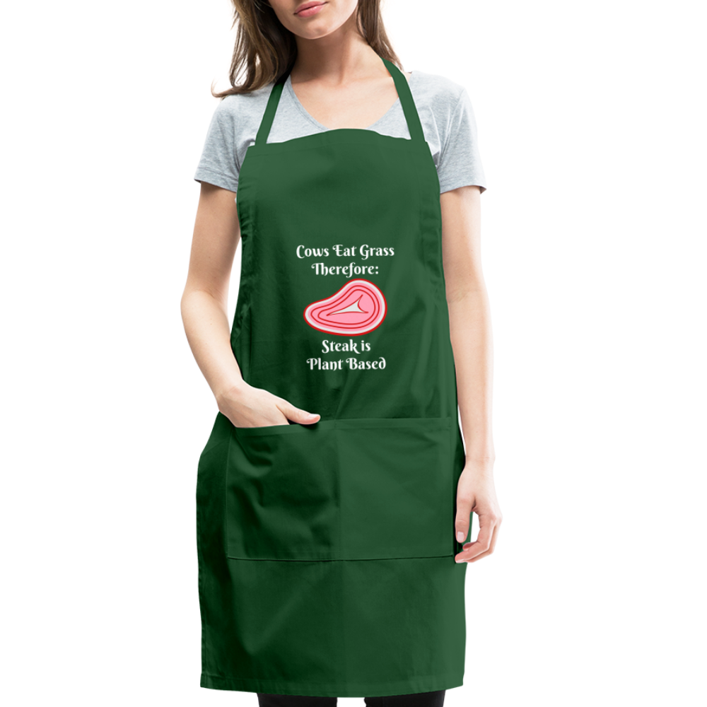 Apron Grill Master Cows Eat Grass Therefore - forest green