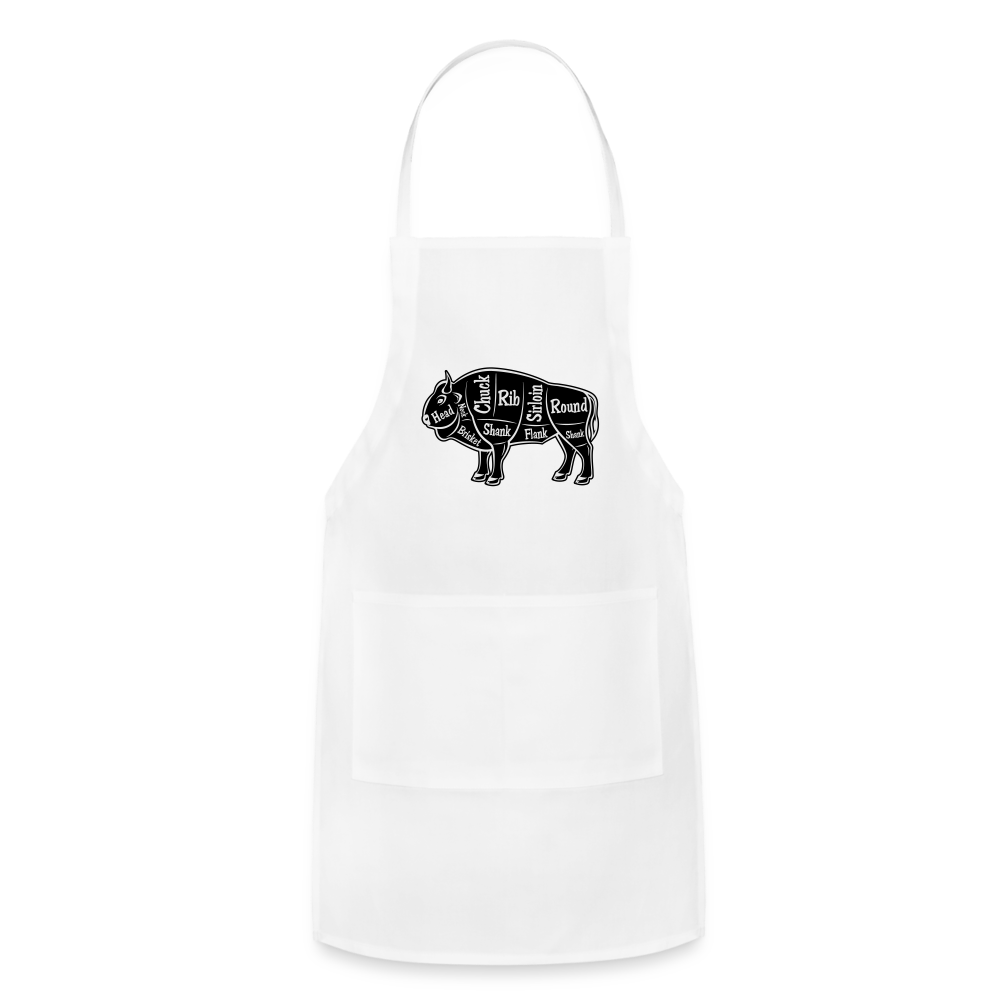 Apron, Grill Master, Bison Cut - white