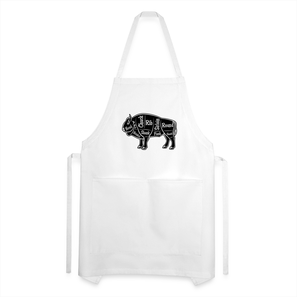 Apron, Grill Master, Bison Cut - white