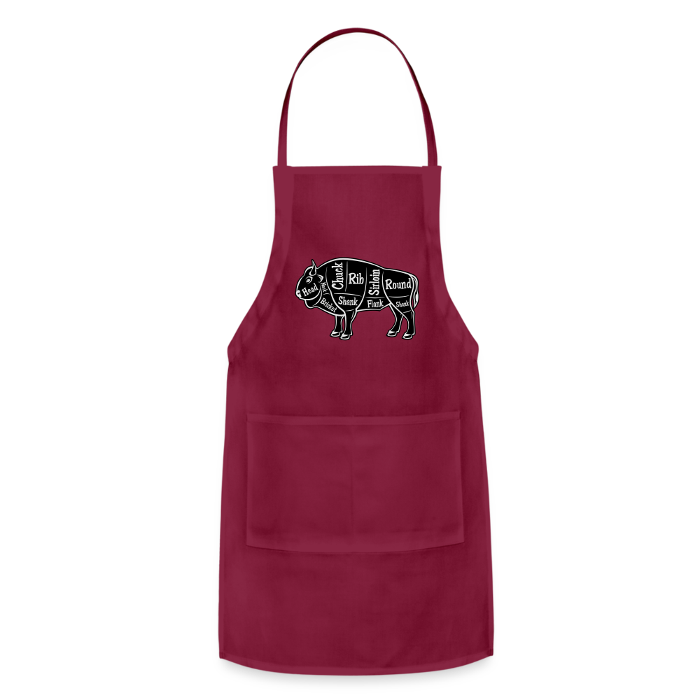 Apron, Grill Master, Bison Cut - burgundy