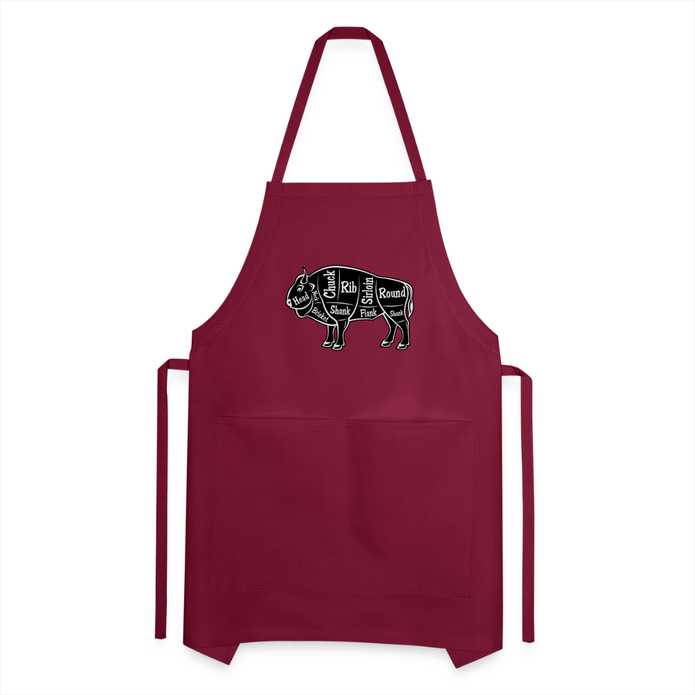 Apron, Grill Master, Bison Cut - burgundy