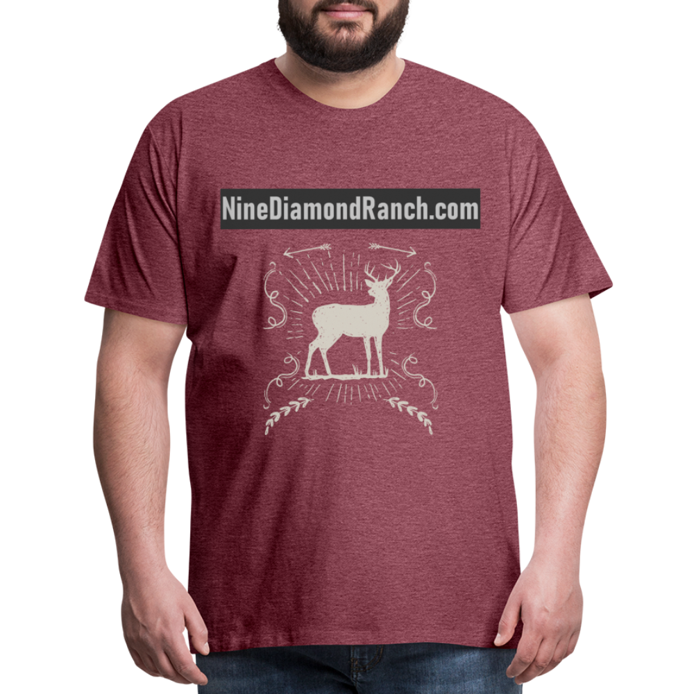 Men's Nine Diamond Ranch com Deer - heather burgundy