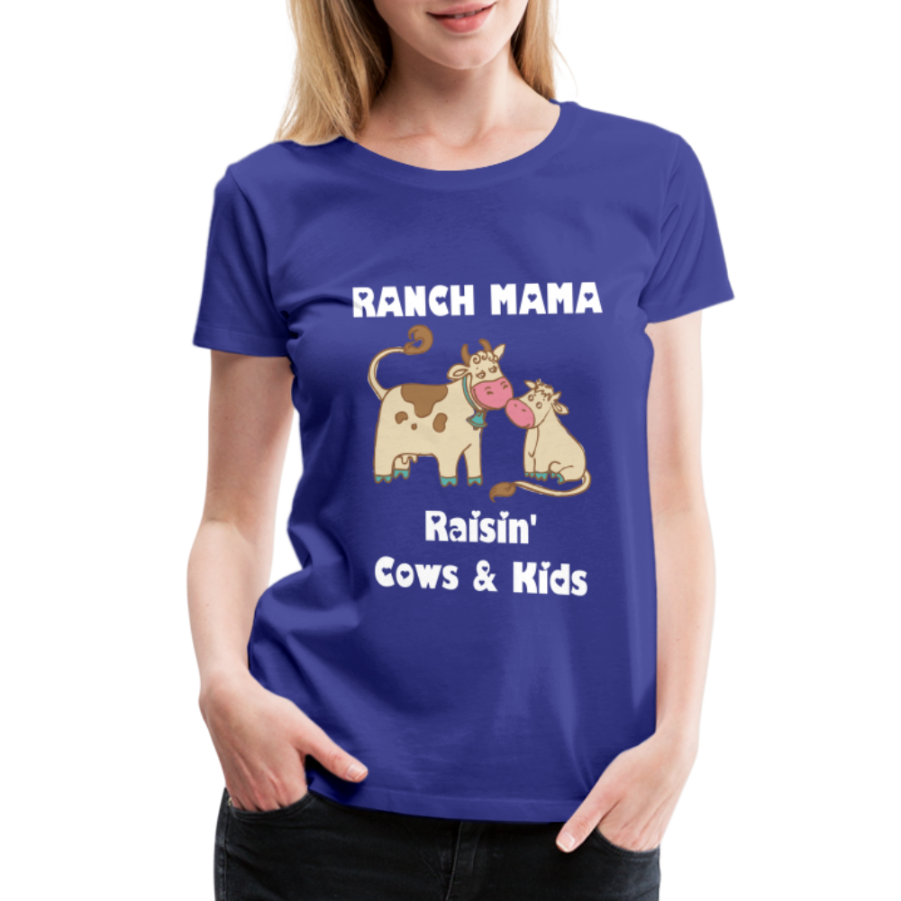 Women’s Ranch Mama Raisin' Cows & Kids - royal blue