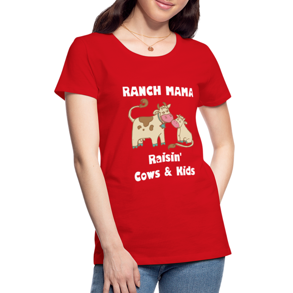Women’s Ranch Mama Raisin' Cows & Kids - red