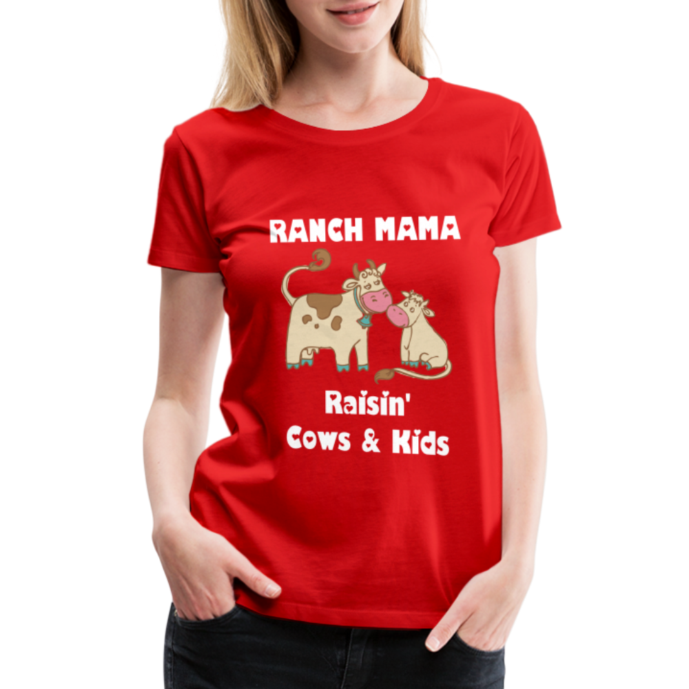 Women’s Ranch Mama Raisin' Cows & Kids - red